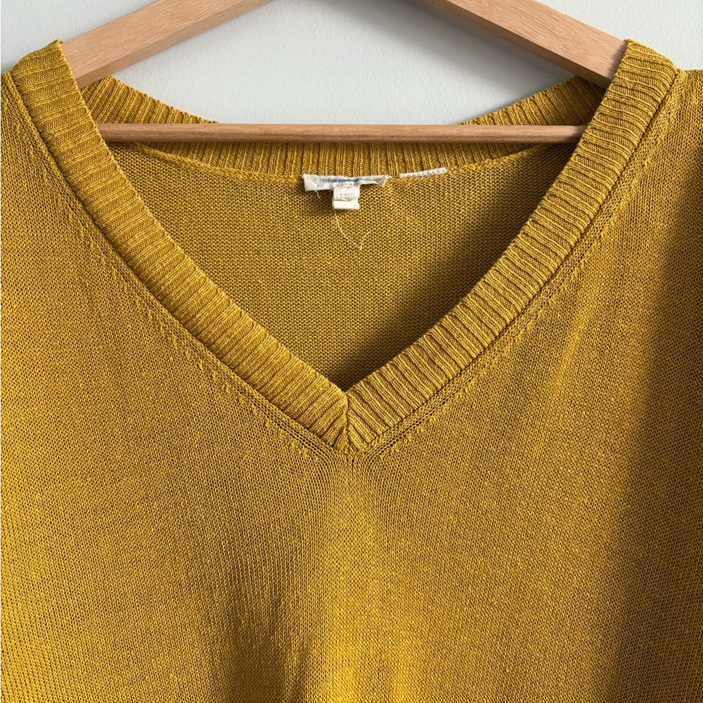 Eileen Fisher Organic Linen V-Neck Sweater | Size 1X - Picture 6 of 7